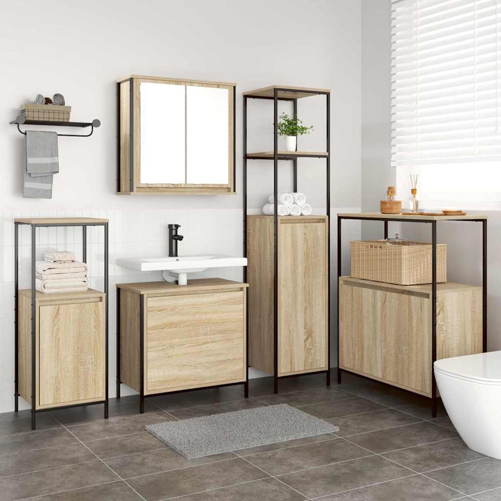 Set di mobili per il bagno 5 pcs Beige 76.5 x 35 x 95 cm