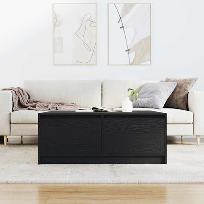 Tavolino da Salotto con Cassetti Rovere Nero 100x100x40 cm