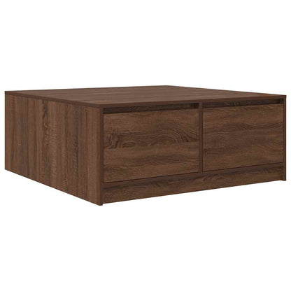 Tavolino da Salotto con Cassetti Rovere Marrone 100x100x40 cm