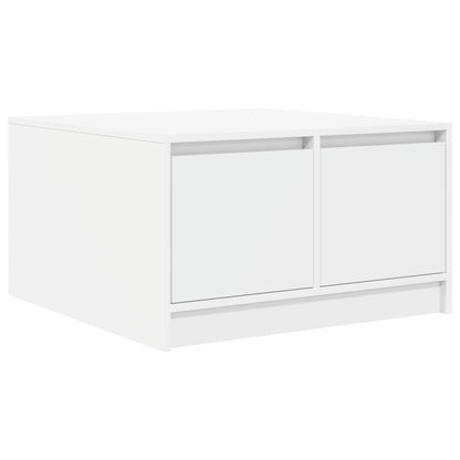 Tavolino da Salotto con Cassetti Bianco 70,5x70x40 cm