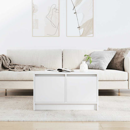 Tavolino da Salotto con Cassetti Bianco 70,5x70x40 cm