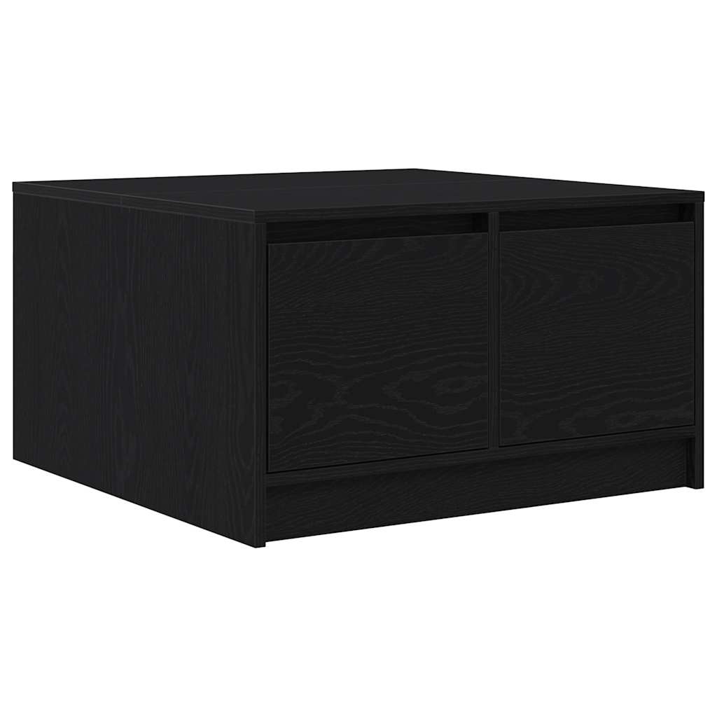 Tavolino da Salotto con Cassetti Rovere Nero 70,5x70x40 cm