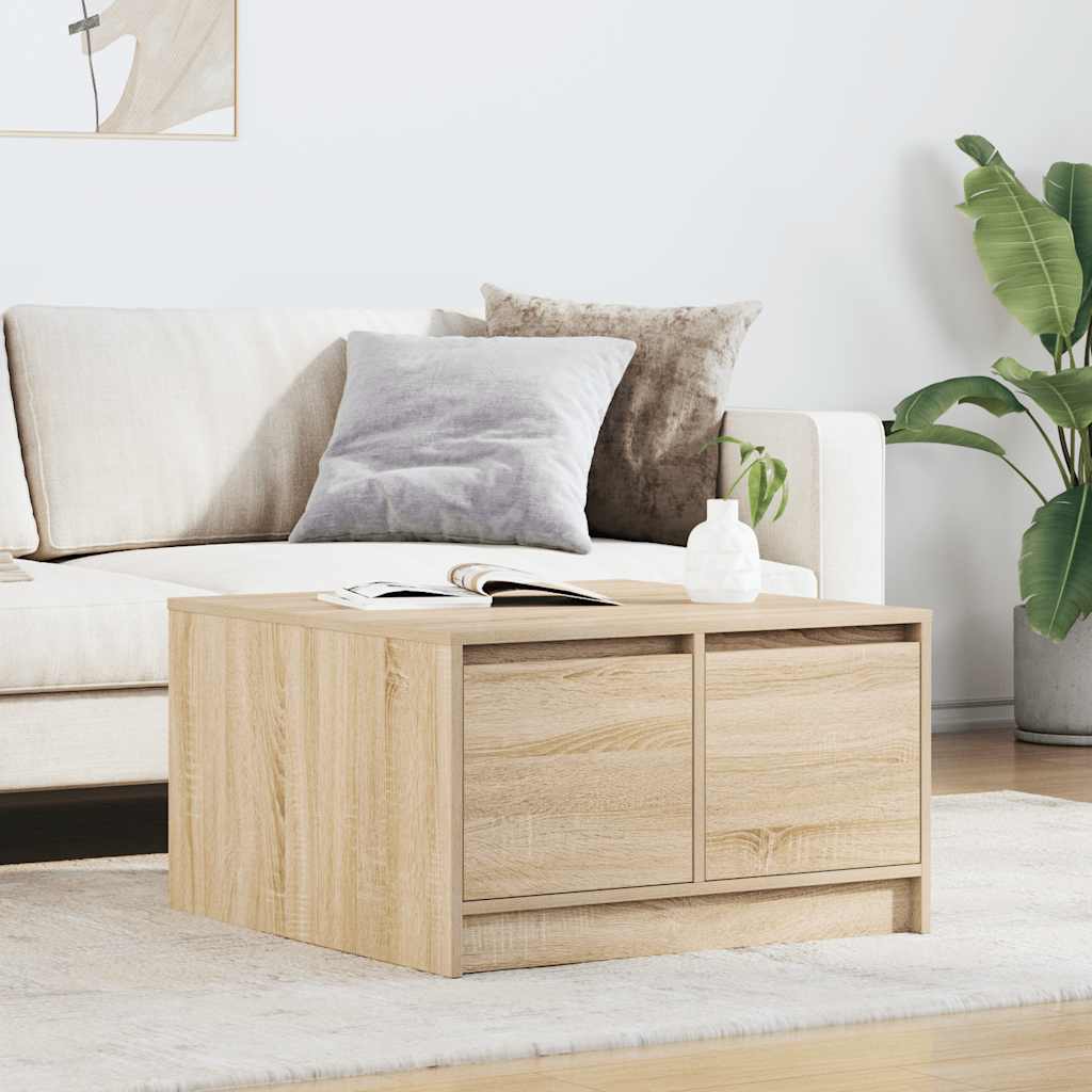 Tavolino da Salotto con Cassetti Rovere Sonoma 70,5x70x40 cm