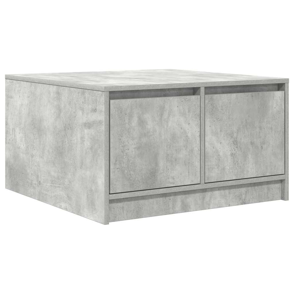 Tavolino da Salotto con Cassetti Grigio Cemento 70,5x70x40 cm