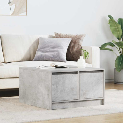 Tavolino da Salotto con Cassetti Grigio Cemento 70,5x70x40 cm