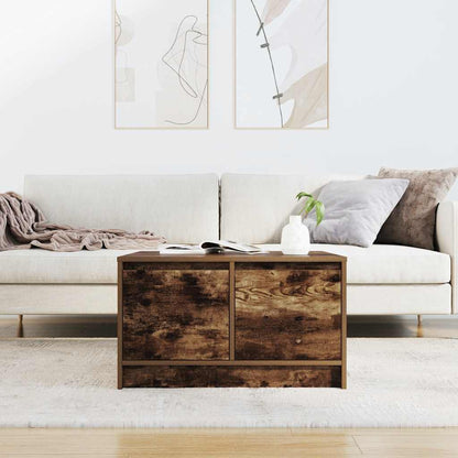 Tavolino da Salotto con Cassetti Rovere Fumo 70,5x70x40 cm