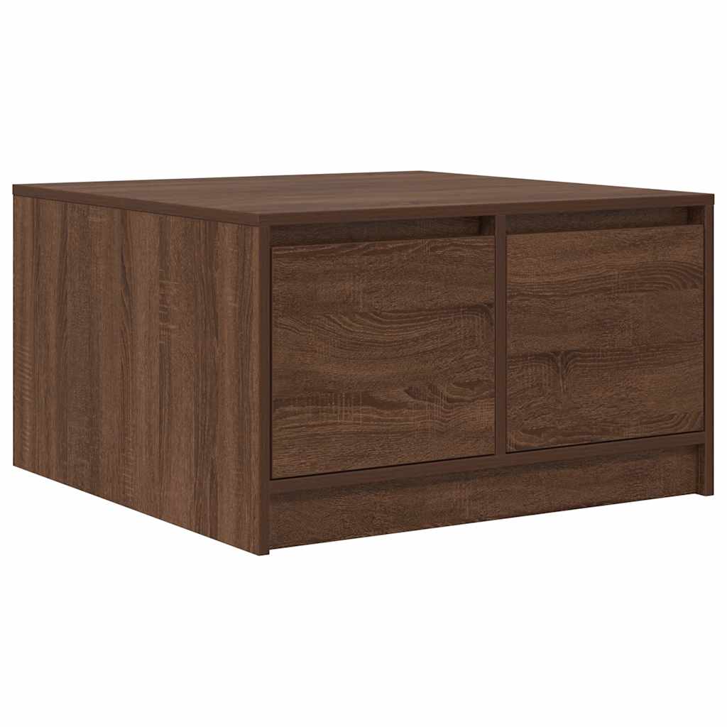 Tavolino da Salotto con Cassetti Rovere Marrone 70,5x70x40 cm