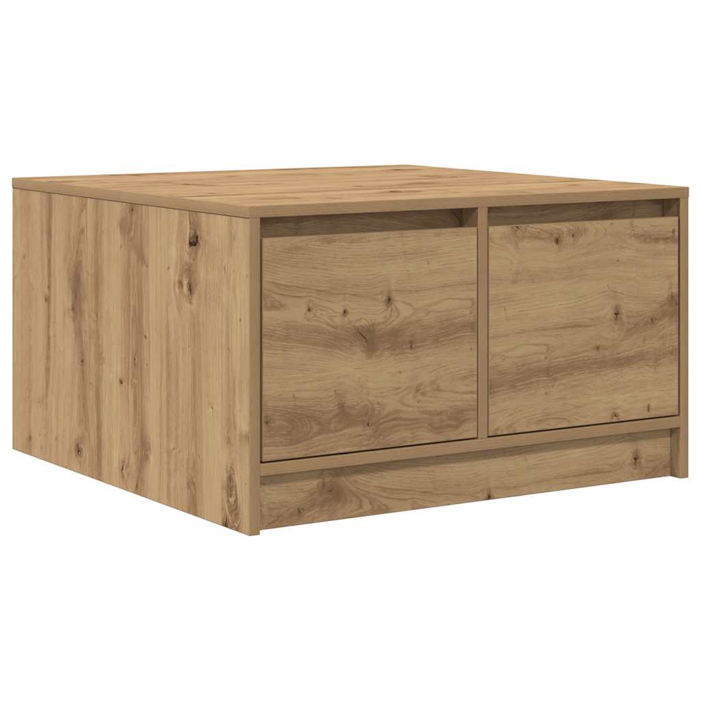 Tavolino Salotto con Cassetti Rovere Artigianale 70,5x70x40 cm