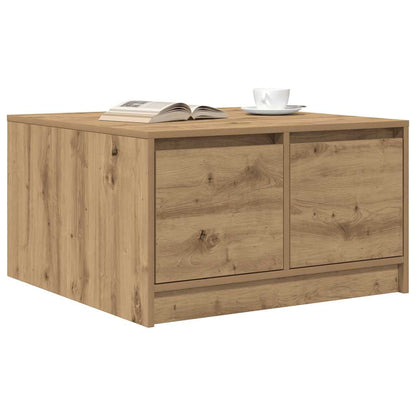 Tavolino Salotto con Cassetti Rovere Artigianale 70,5x70x40 cm
