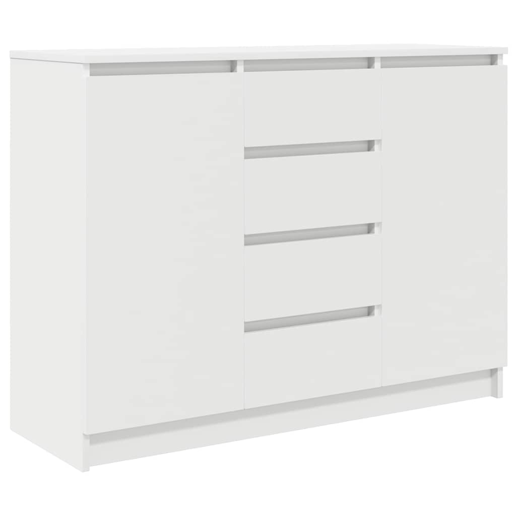 Credenza con Cassetti Bianco 100,5x35x76cm in Legno Multistrato