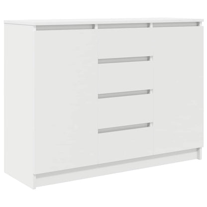Credenza con Cassetti Bianco 100,5x35x76cm in Legno Multistrato