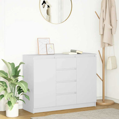 Credenza con Cassetti Bianco 100,5x35x76cm in Legno Multistrato