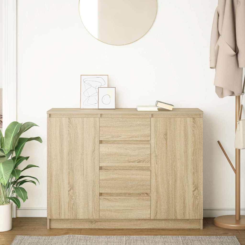 Credenza con Cassetti Rovere Sonoma 100,5x35x76cm in Truciolato