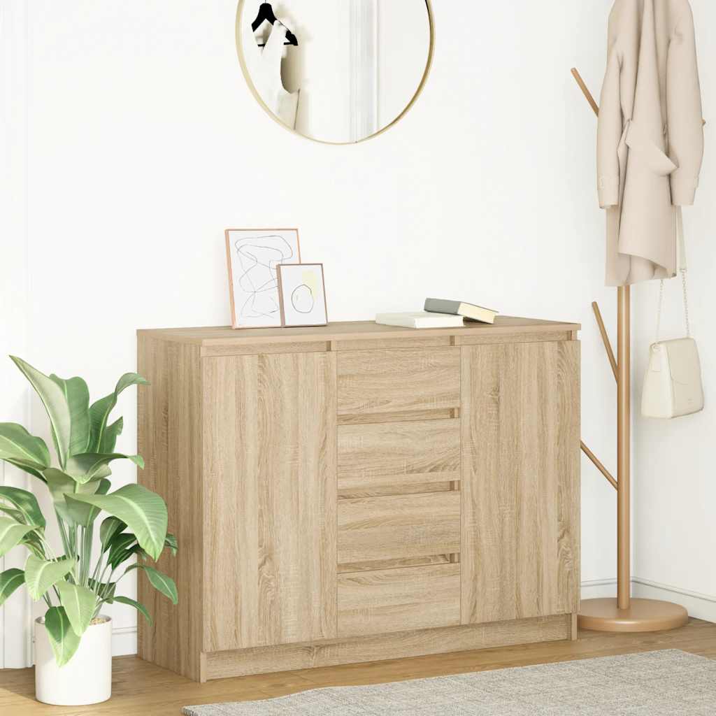 Credenza con Cassetti Rovere Sonoma 100,5x35x76cm in Truciolato
