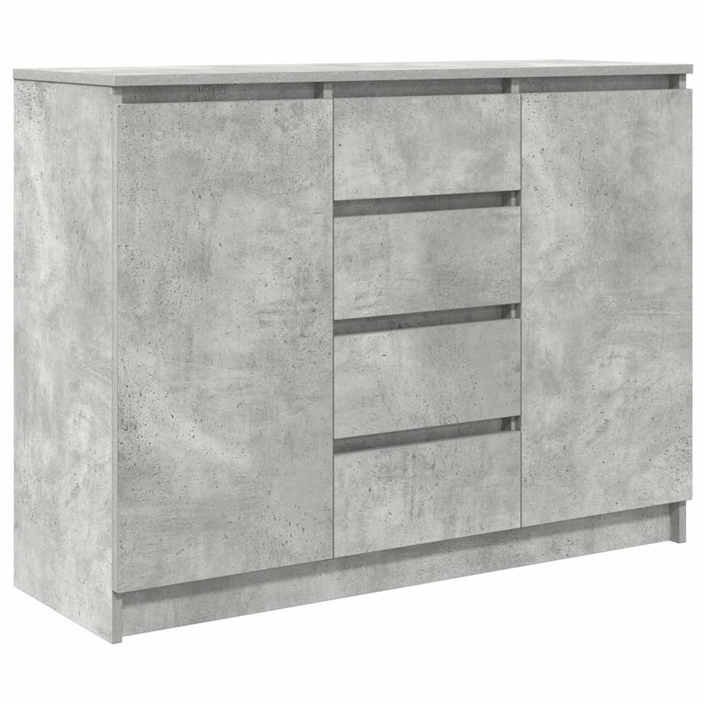 Credenza con Cassetti Grigio Cemento 100,5x35x76 cm Truciolato