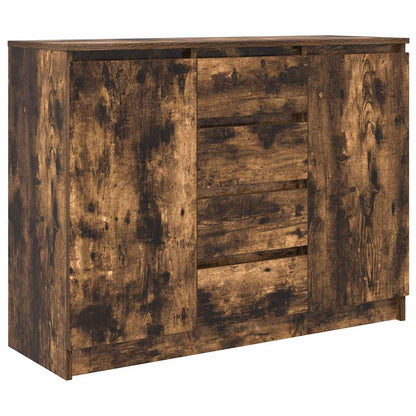 Credenza con Cassetti Rovere Fumo 100,5x35x76 cm in Truciolato