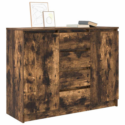 Credenza con Cassetti Rovere Fumo 100,5x35x76 cm in Truciolato