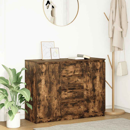 Credenza con Cassetti Rovere Fumo 100,5x35x76 cm in Truciolato