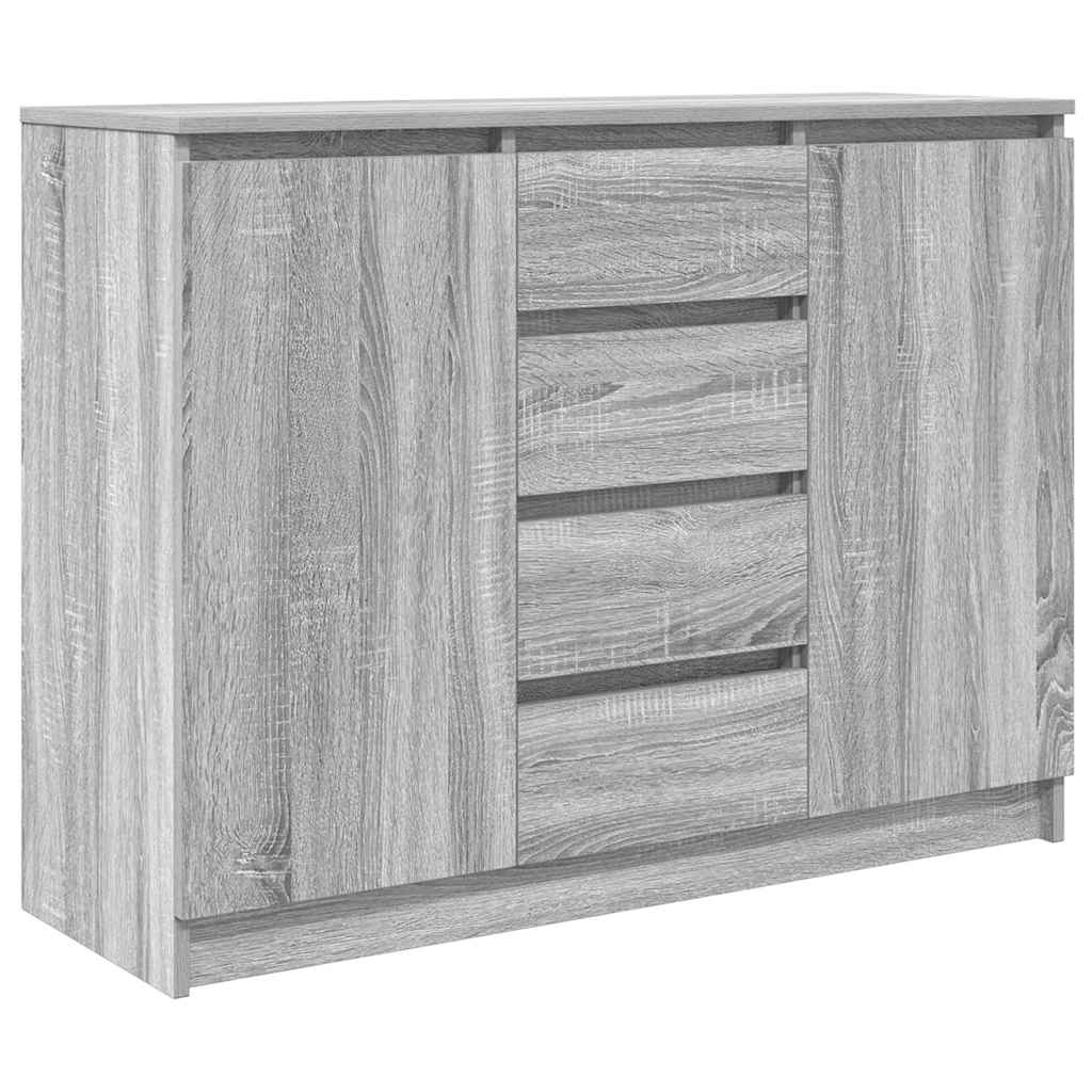 Credenza con Cassetti Grigio Sonoma 100,5x35x76cm in Truciolato