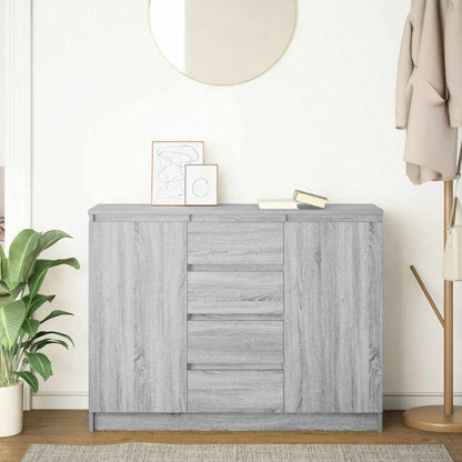 Credenza con Cassetti Grigio Sonoma 100,5x35x76cm in Truciolato