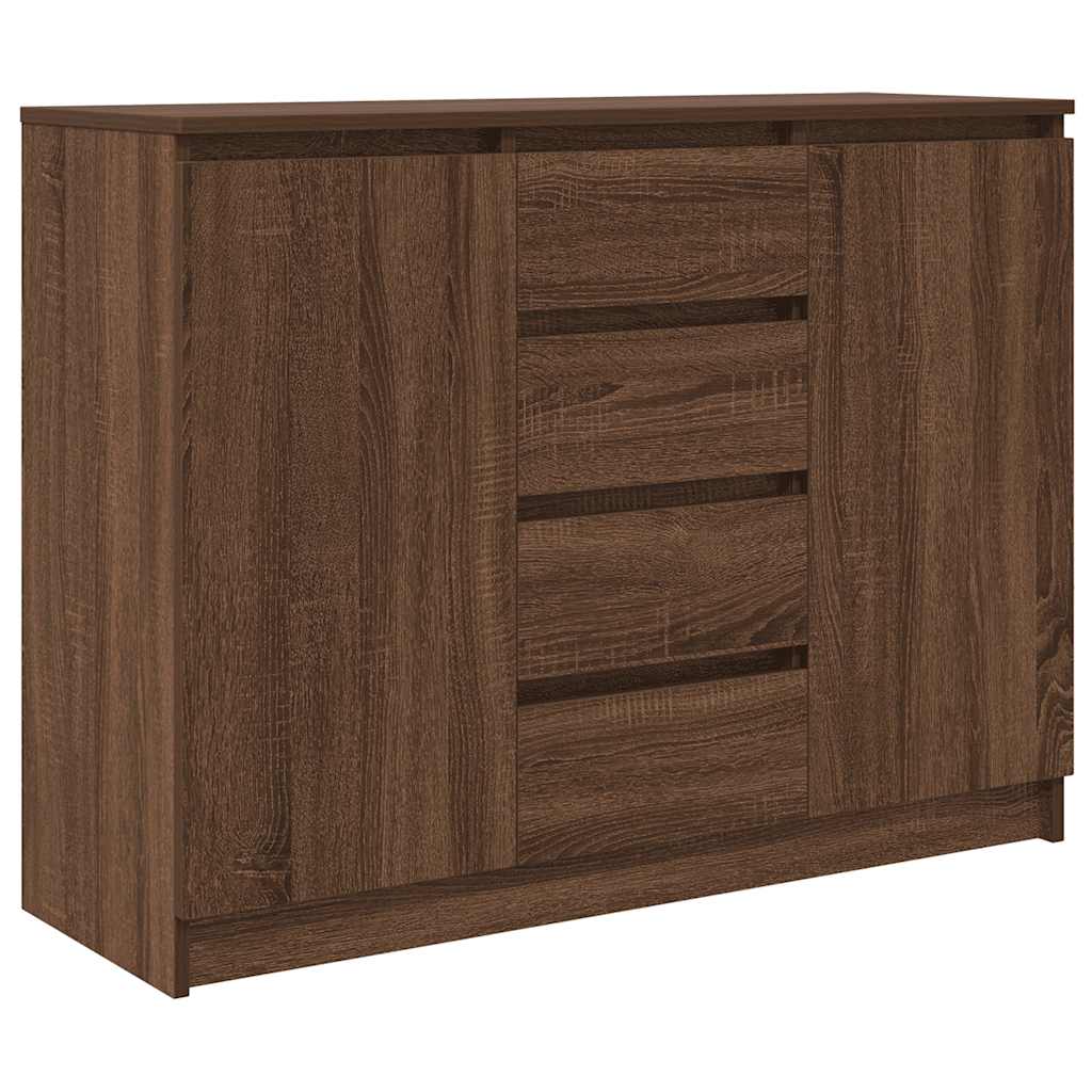 Credenza con Cassetti Rovere Marrone 100,5x35x76 cm Truciolato