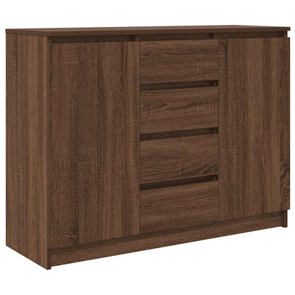 Credenza con Cassetti Rovere Marrone 100,5x35x76 cm Truciolato