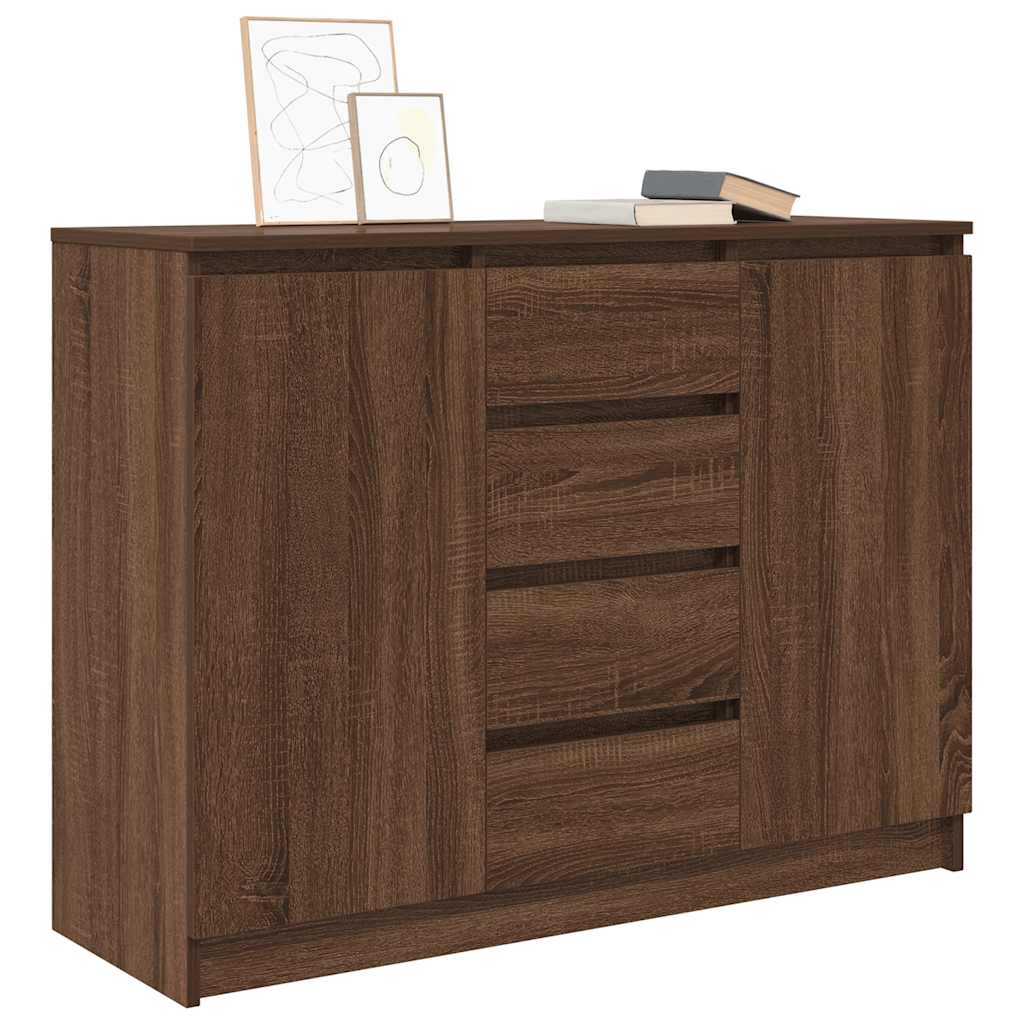 Credenza con Cassetti Rovere Marrone 100,5x35x76 cm Truciolato