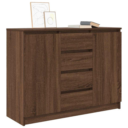 Credenza con Cassetti Rovere Marrone 100,5x35x76 cm Truciolato