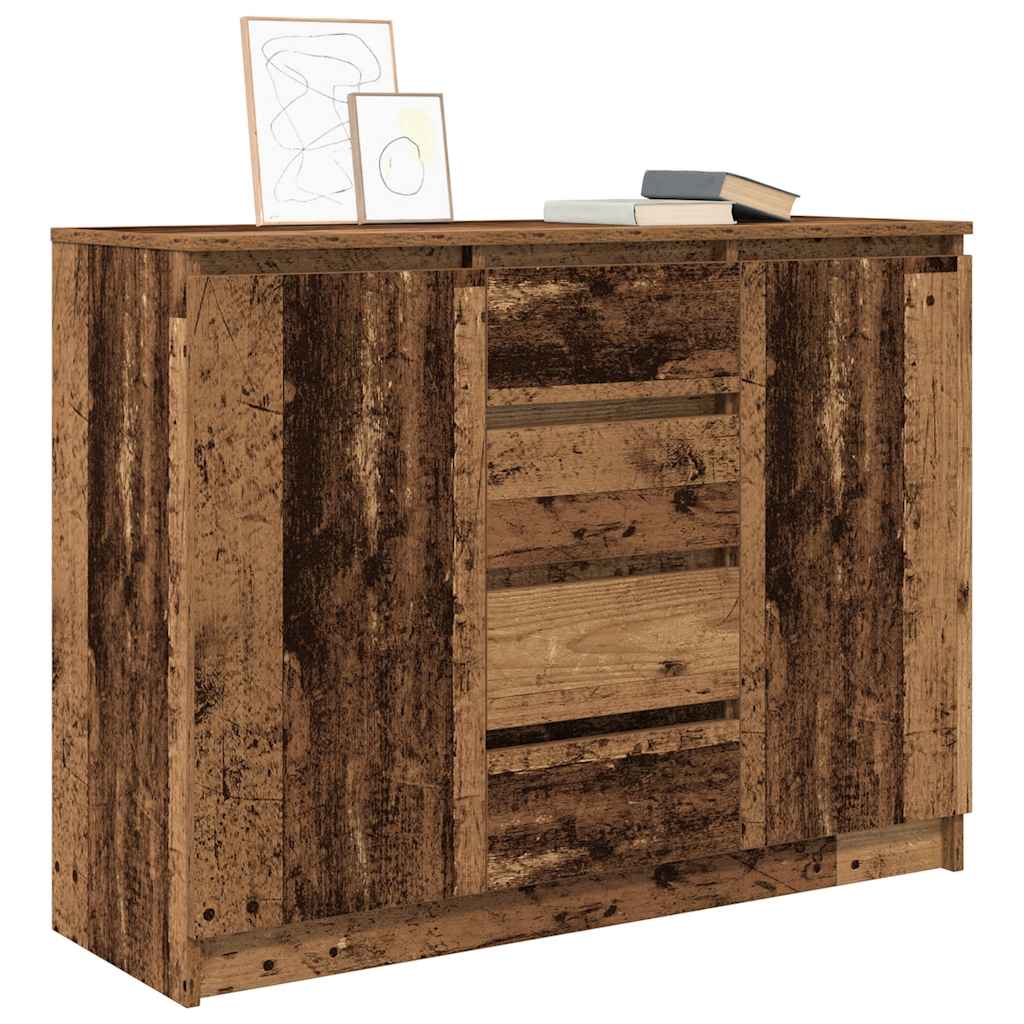 Credenza con Cassetti Legno Antico 100,5x35x76 cm in Truciolato