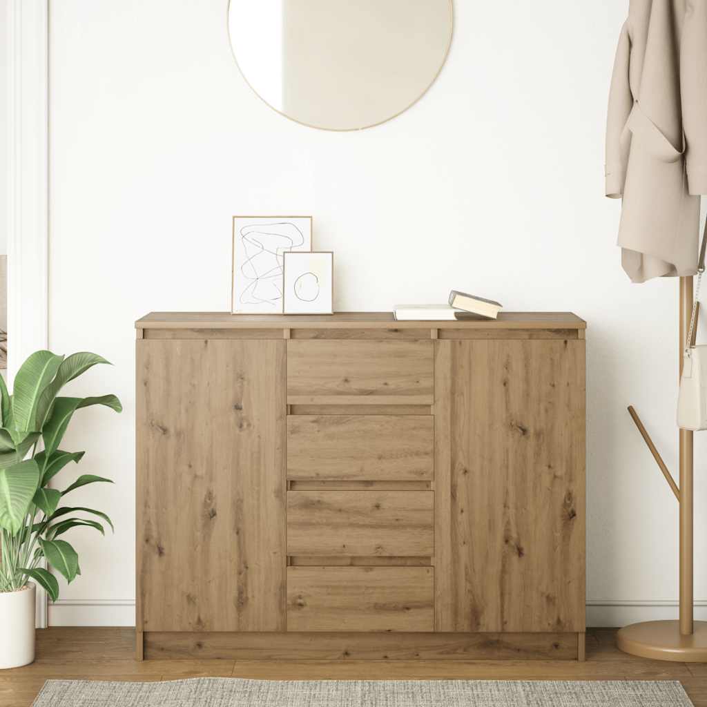 Credenza con Cassetti Rovere Artigianale 100,5x35x76 cm
