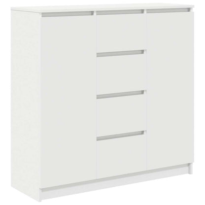 Credenza con Cassetti Bianco 100,5x35x98,5 cm Legno Multistrato