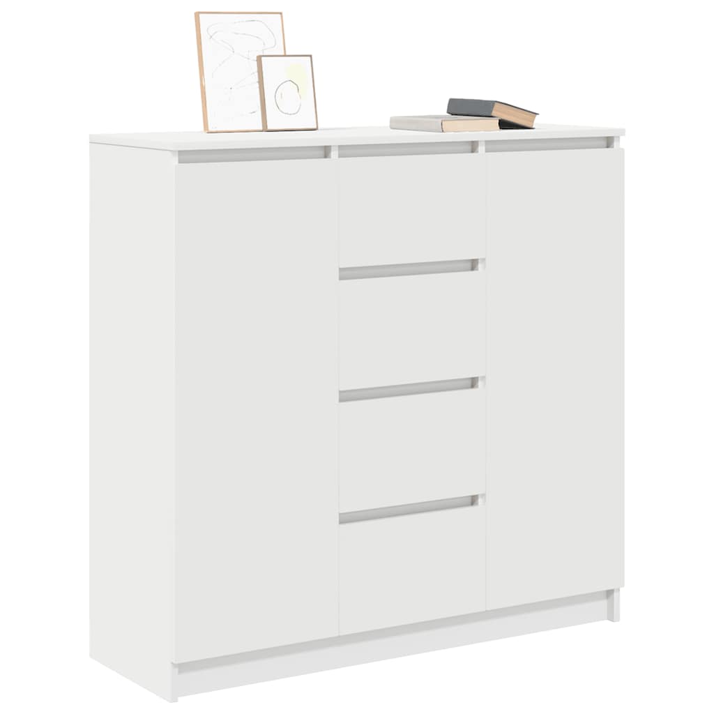 Credenza con Cassetti Bianco 100,5x35x98,5 cm Legno Multistrato