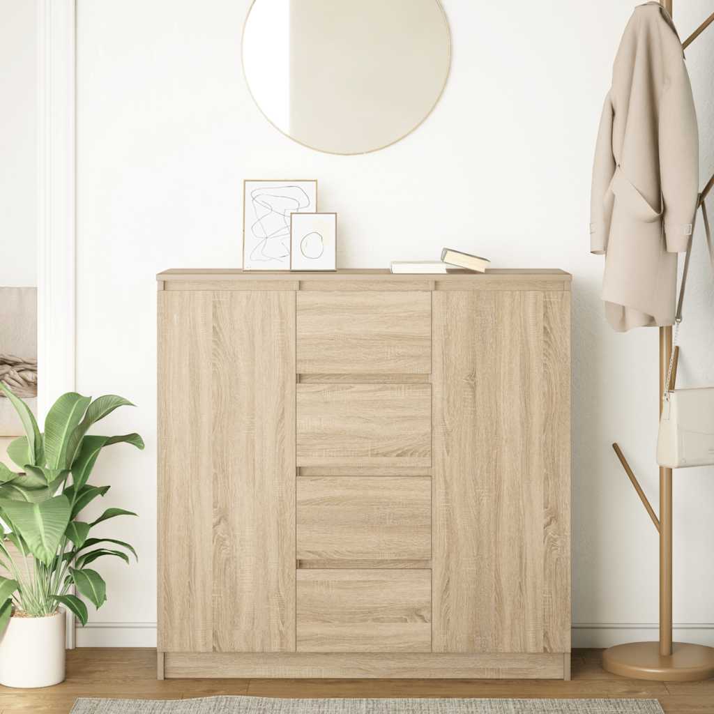 Credenza con Cassetti Rovere Sonoma 100,5x35x98,5 cm Truciolato