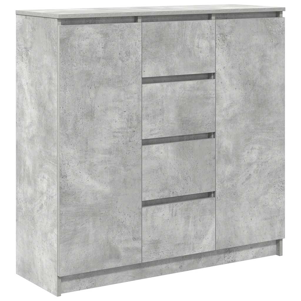 Credenza con Cassetti Grigio Cemento 100,5x35x98,5cm Truciolato
