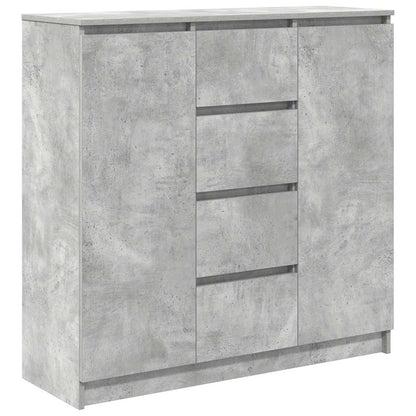 Credenza con Cassetti Grigio Cemento 100,5x35x98,5cm Truciolato