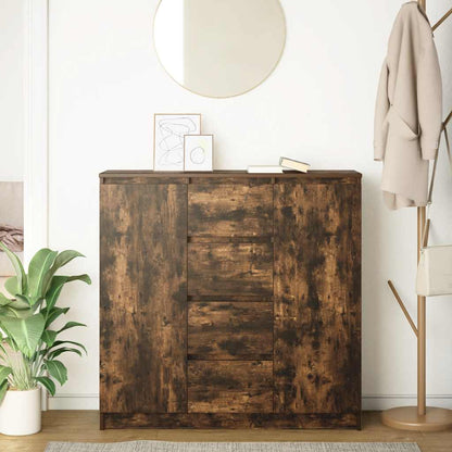 Credenza con Cassetti Rovere Fumo 100,5x35x98,5cm in Truciolato