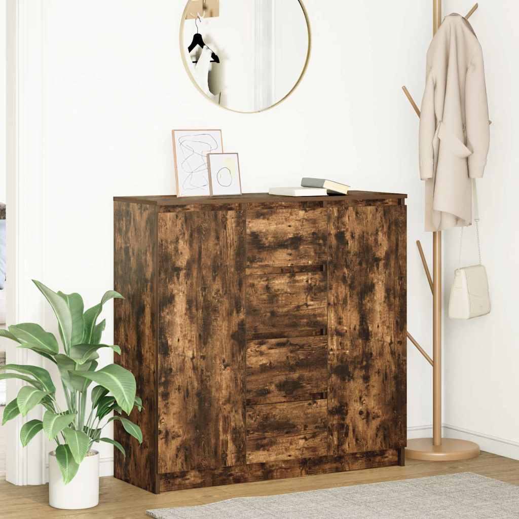 Credenza con Cassetti Rovere Fumo 100,5x35x98,5cm in Truciolato