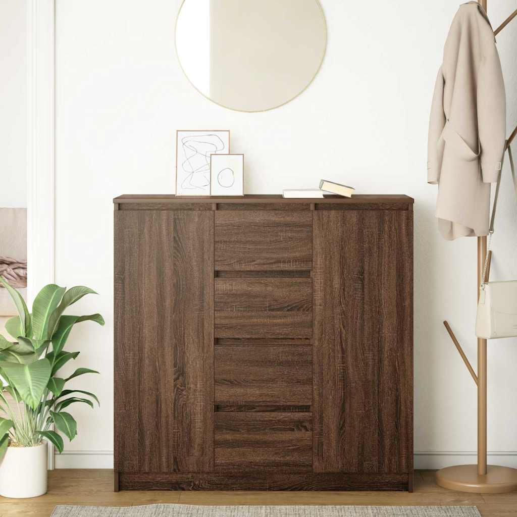 Credenza con Cassetti Rovere Marrone 100,5x35x98,5cm Truciolato