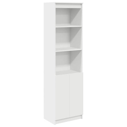 Credenza Bianca 50x35x180 cm in Legno Multistrato