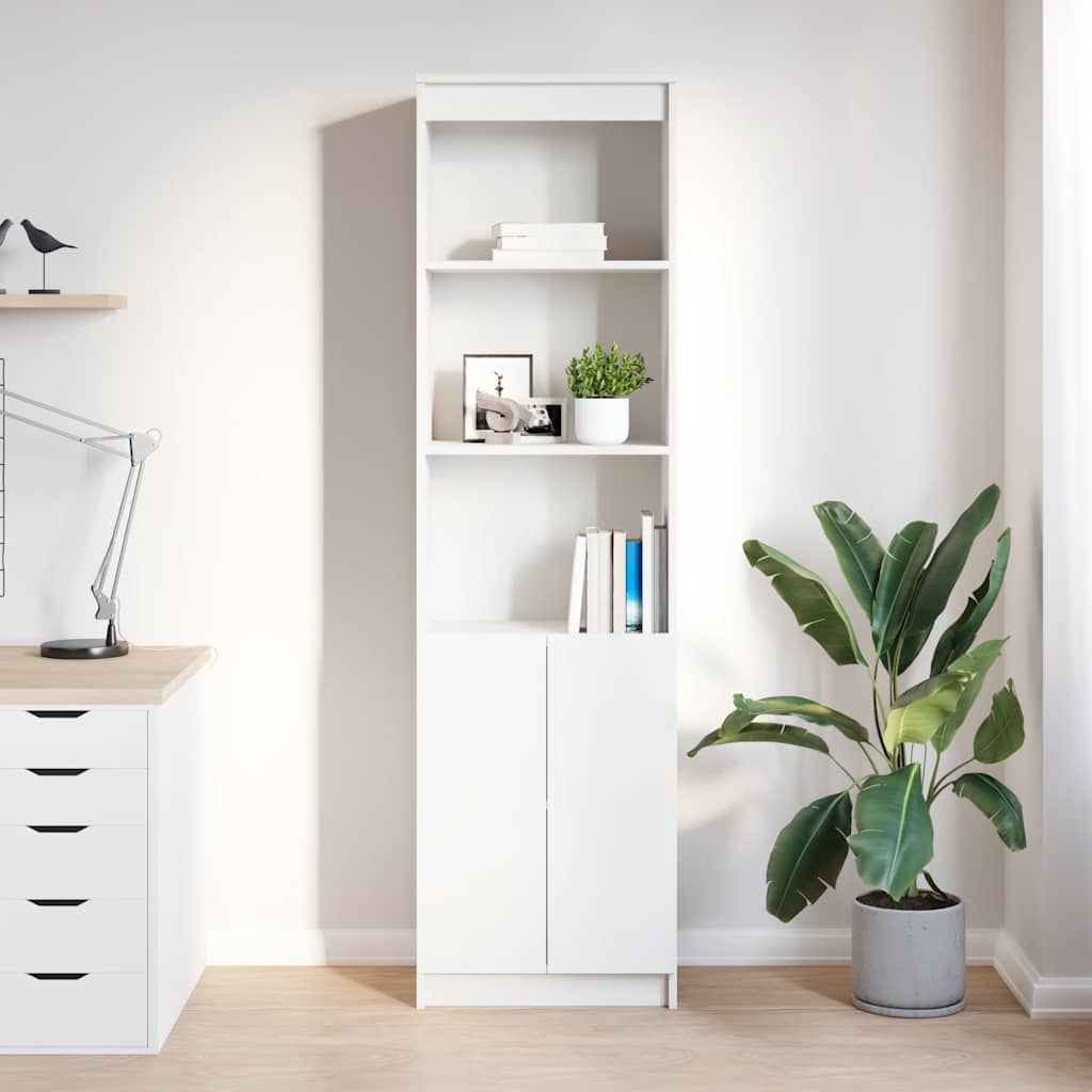 Credenza Bianca 50x35x180 cm in Legno Multistrato