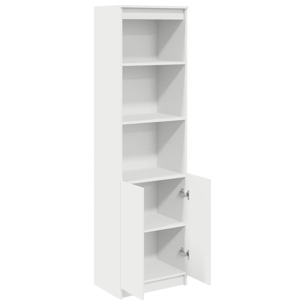 Credenza Bianca 50x35x180 cm in Legno Multistrato