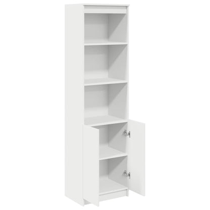 Credenza Bianca 50x35x180 cm in Legno Multistrato