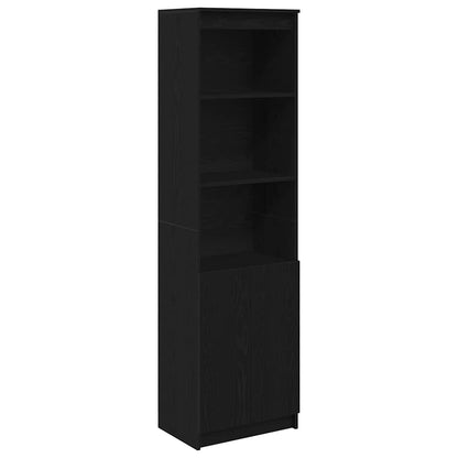 Credenza Rovere Nero 50x35x180 cm in Legno Multistrato