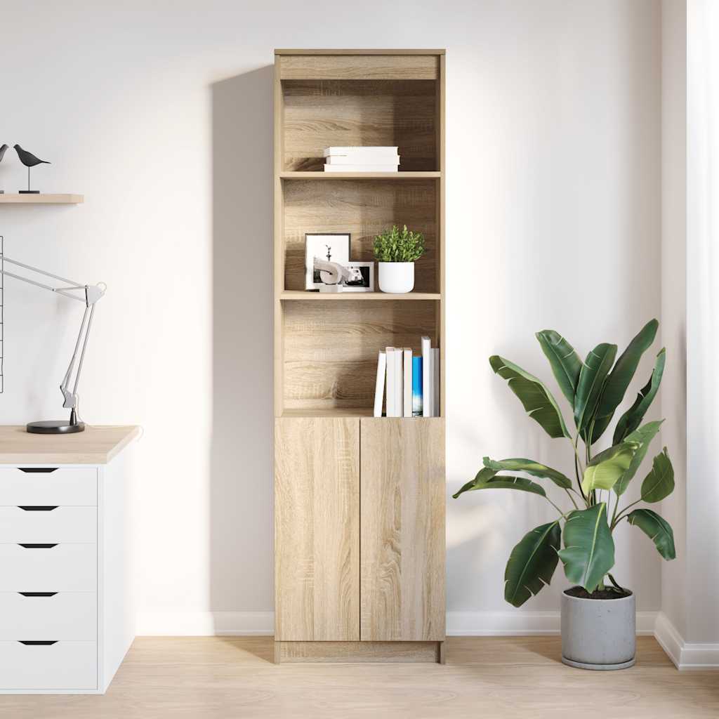 Credenza Rovere Sonoma 50x35x180 cm in Legno Multistrato