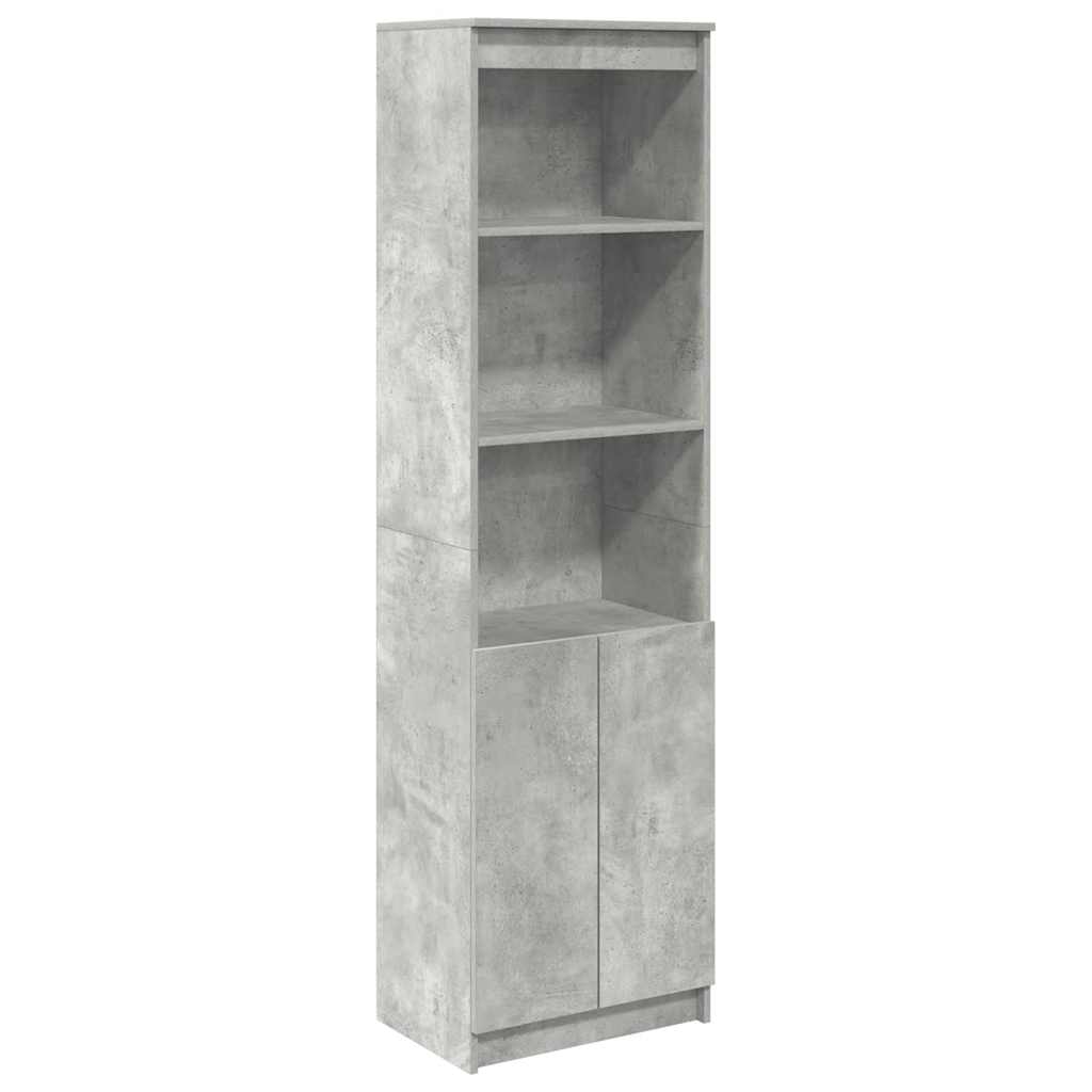 Credenza Grigio Cemento 50x35x180 cm in Legno Multistrato