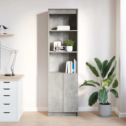 Credenza Grigio Cemento 50x35x180 cm in Legno Multistrato