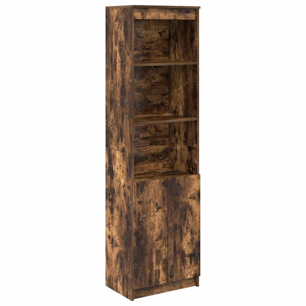 Credenza Rovere Fumo 50x35x180 cm in Legno Multistrato