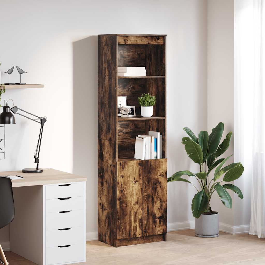 Credenza Rovere Fumo 50x35x180 cm in Legno Multistrato