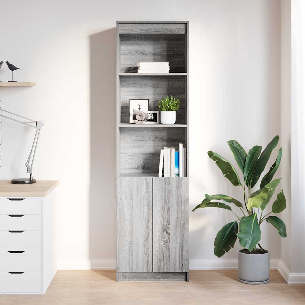 Credenza Grigio Sonoma 50x35x180 cm in Legno Multistrato