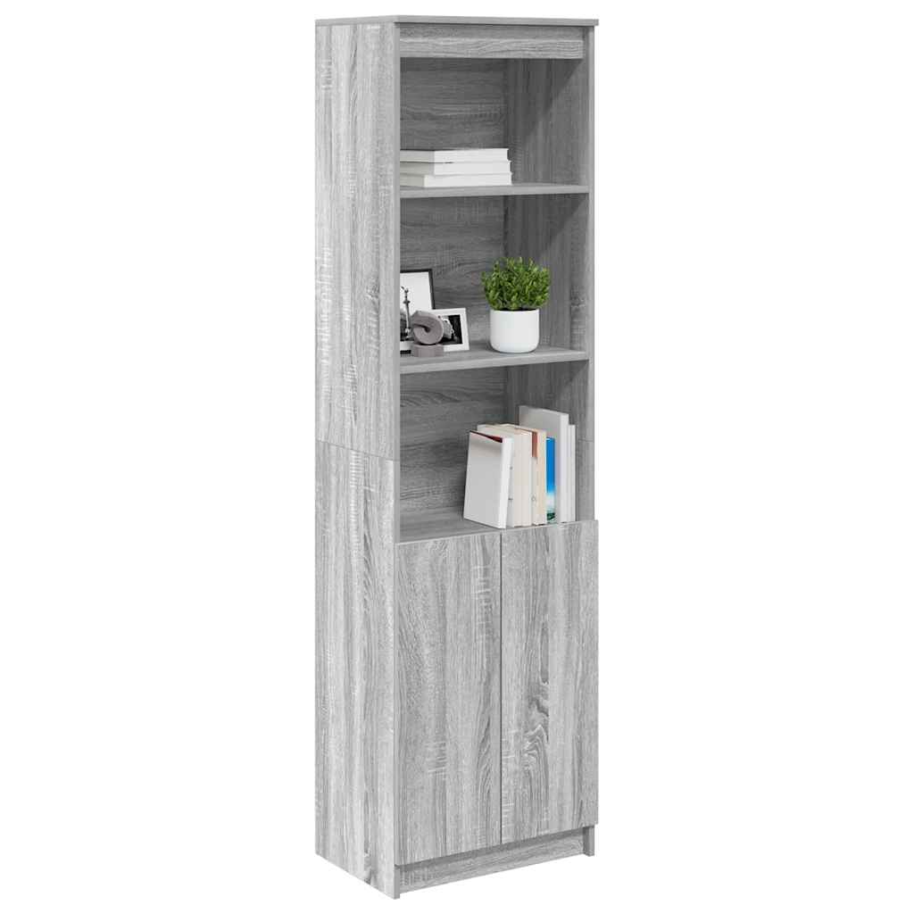 Credenza Grigio Sonoma 50x35x180 cm in Legno Multistrato